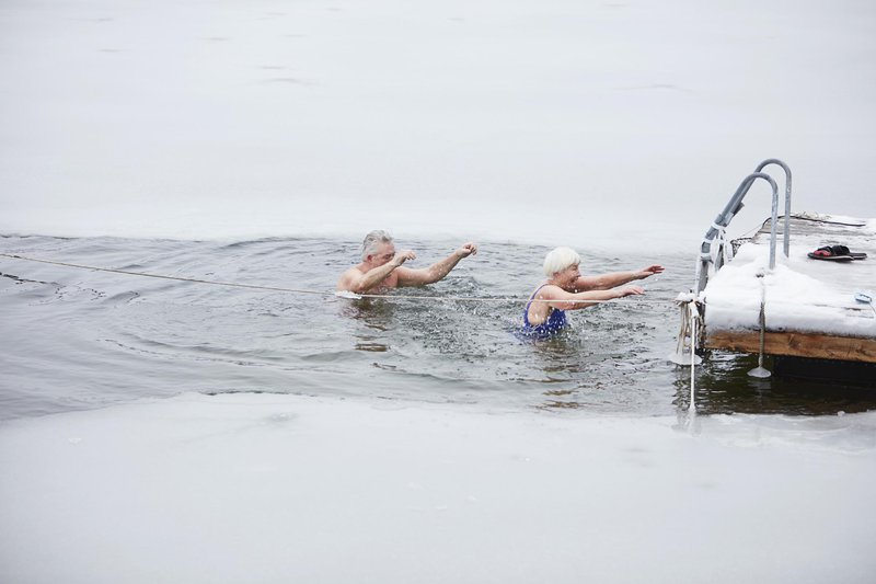 Ice cold January swim